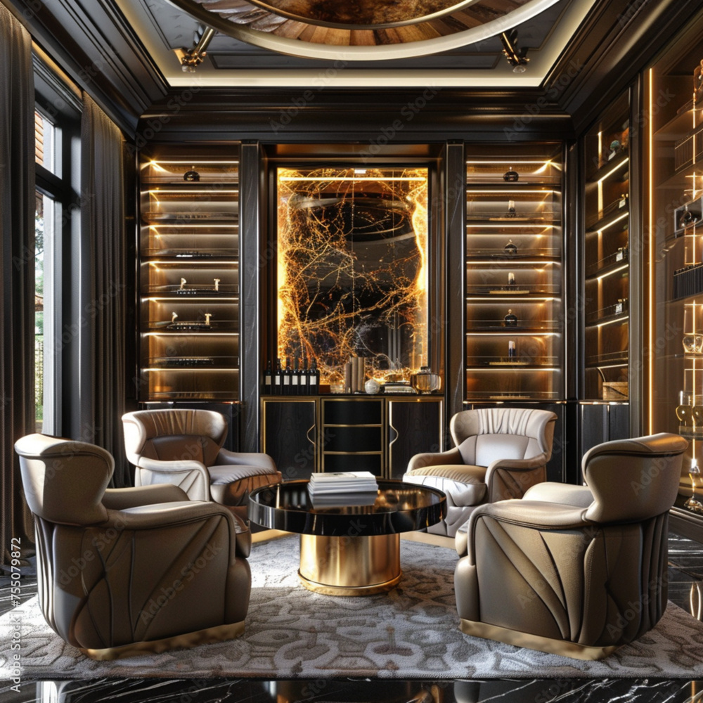 chic, home cigar room