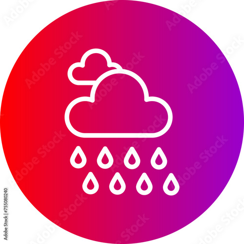 Rain Line Gradient Circle Icon