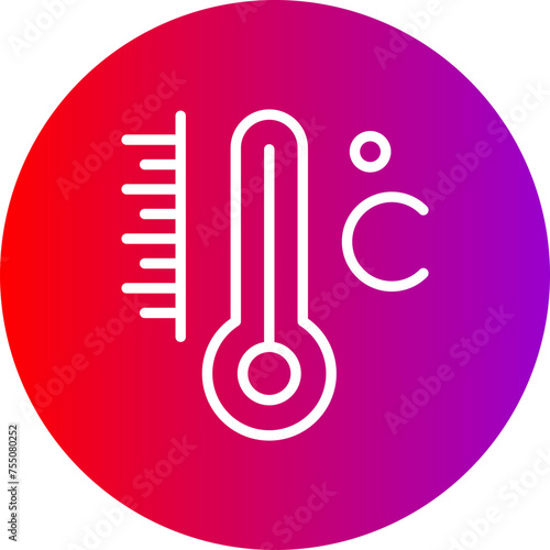 Celsius Line Gradient Circle Icon