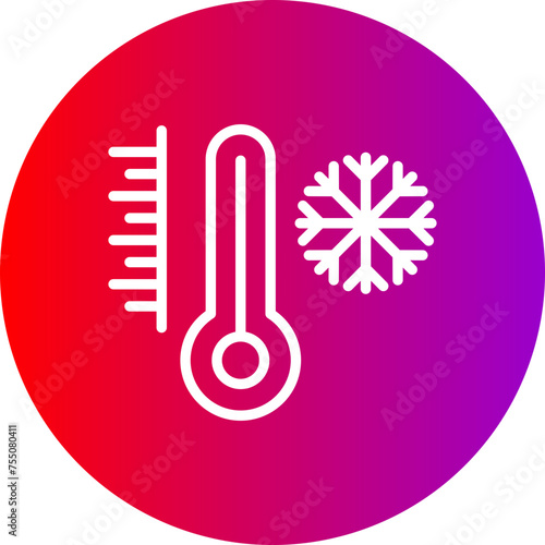 Cold Line Gradient Circle Icon