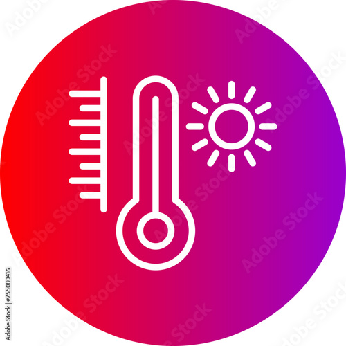 Thermometer Line Gradient Circle Icon