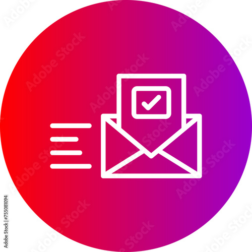 Email Line Gradient Circle Icon