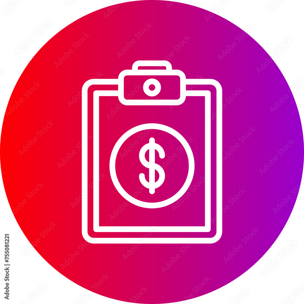 Clipboard Line Gradient Circle Icon