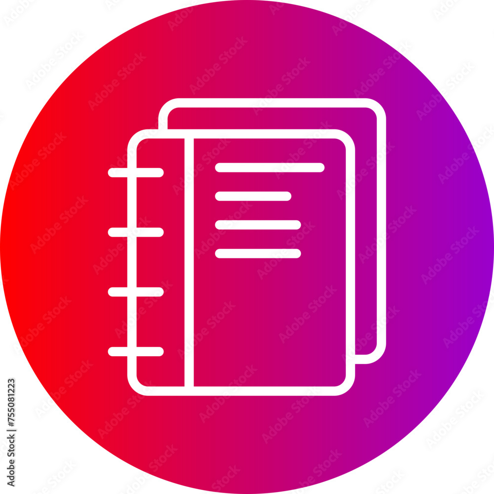 Notebook Line Gradient Circle Icon Notebook Line Gradient Circle Icon