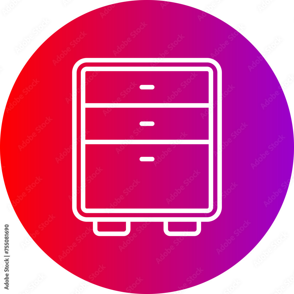 Office Cabinet Line Gradient Circle Icon Office Cabinet Line Gradient Circle Icon