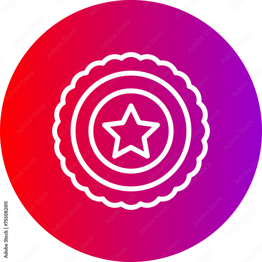 Badge Line Gradient Circle Icon - obrazy, fototapety, plakaty 