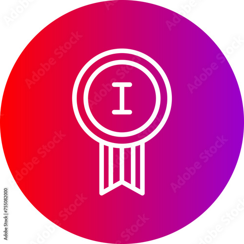 Badge Line Gradient Circle Icon