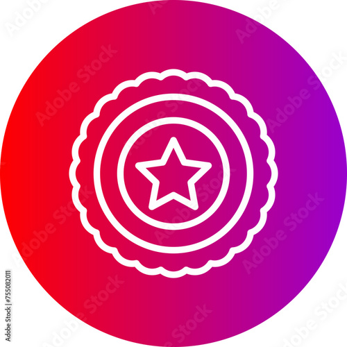 Badge Line Gradient Circle Icon