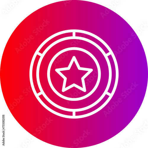 Badge Line Gradient Circle Icon