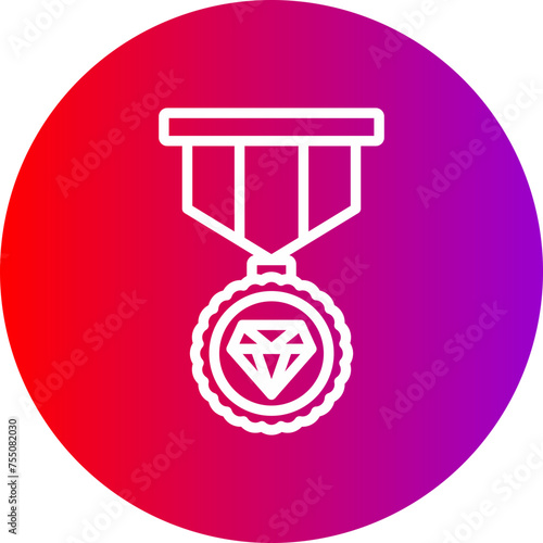 Badge Line Gradient Circle Icon