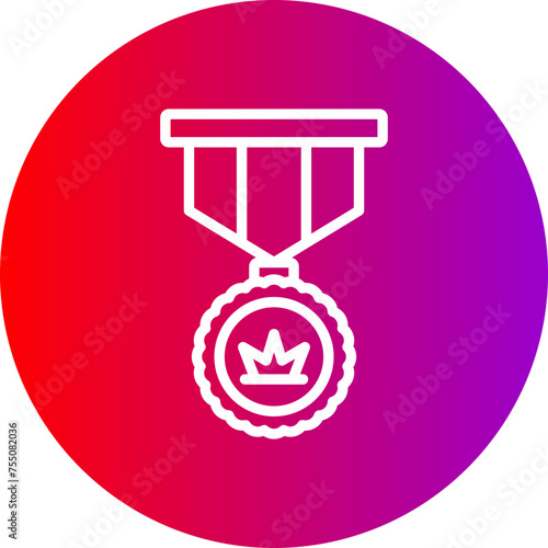 Badge Line Gradient Circle Icon