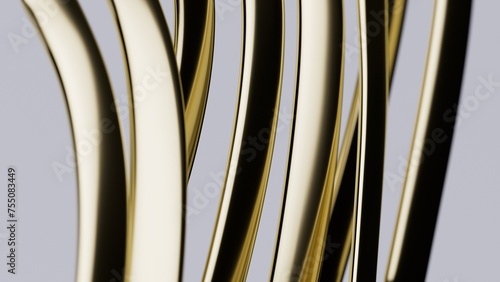 Golden metal strands, shallow depth of field, concept of quality