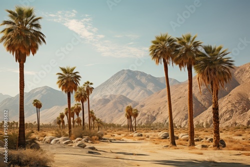 Desert Palms Tower Isolated on Transparent Background