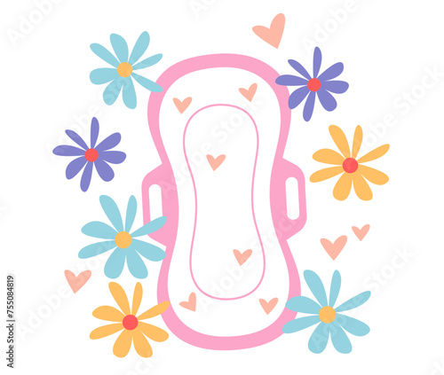 Menstruation feminine hygiene products isolated concept. Vector graphic design illustration