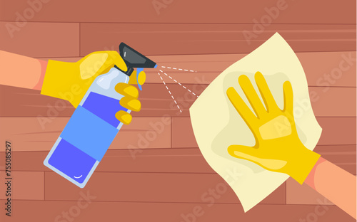 People hand washing cleaning house concept. Vector flat graphic design cartoon illustration