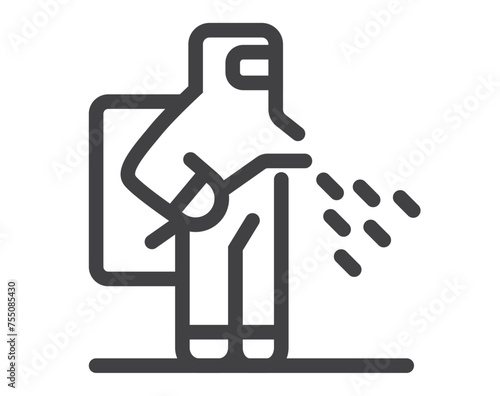 Disinfection workers making disinfection protection work. Pest control icon. Vector graphic design illustration element