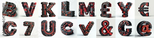 plastic toys blocks 3D Lettering Typeface. AI generated illustration