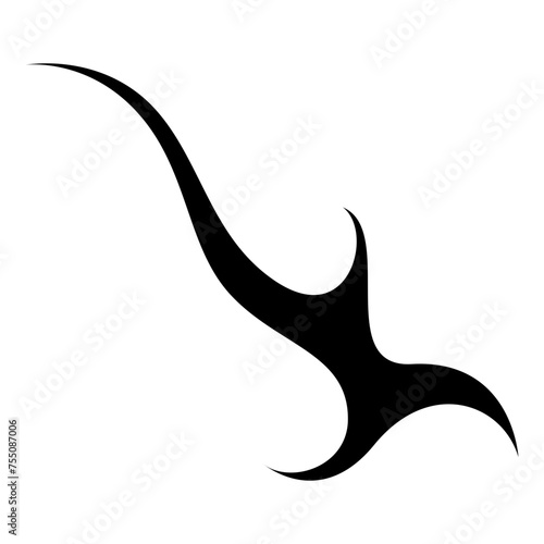 Neo tribal Gothic Y2K sharp elements, abstract vector icon shape