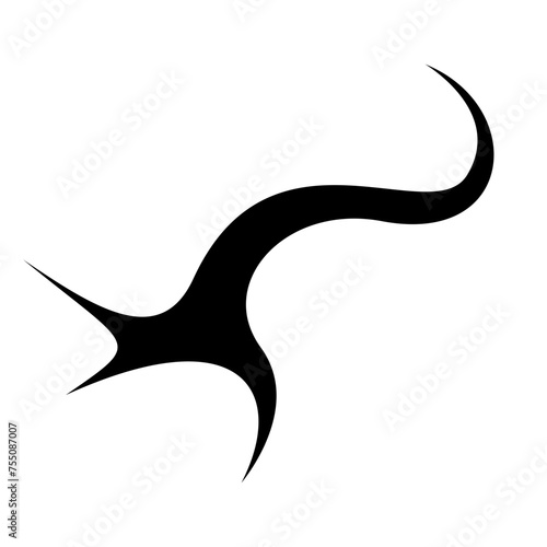 Neo tribal Gothic Y2K sharp elements, abstract vector icon shape