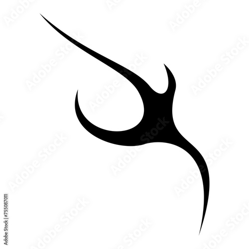 Neo tribal Gothic Y2K sharp elements, abstract vector icon shape