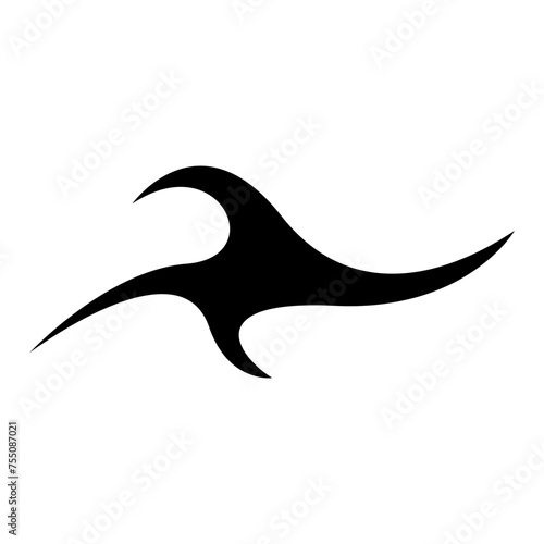 Neo tribal Gothic Y2K sharp elements, abstract vector icon shape