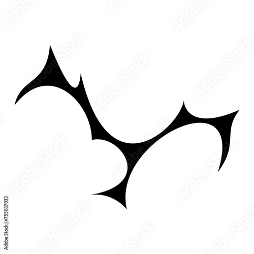 Neo tribal Gothic Y2K sharp elements, abstract vector icon shape