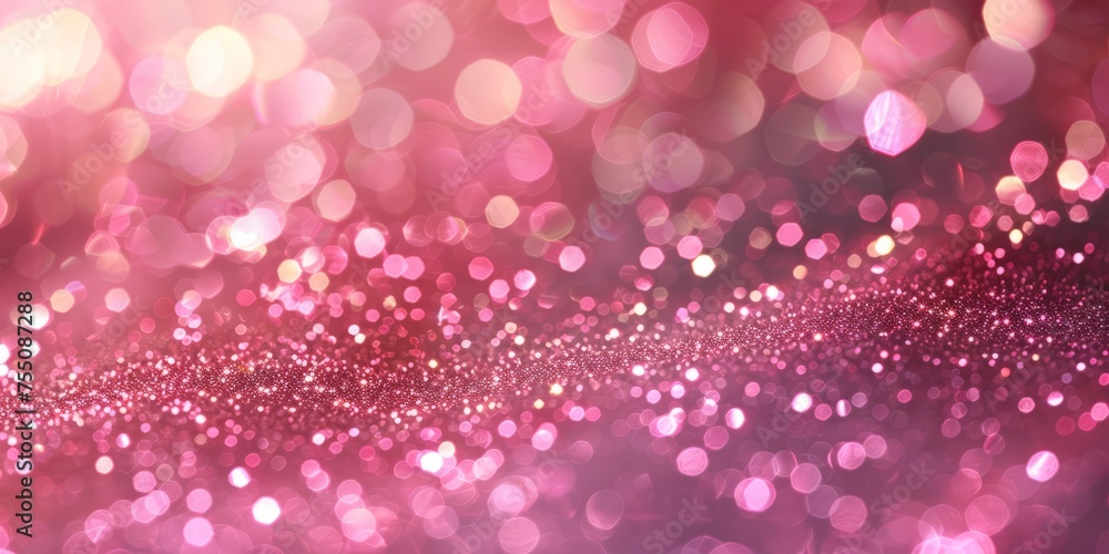 A pink background filled with sparkling lights and blur, creating a dazzling and mesmerizing effect.