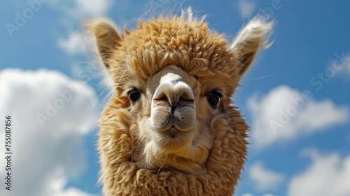 An alpaca with its fleece used as insulation material for the rockets thermal control system