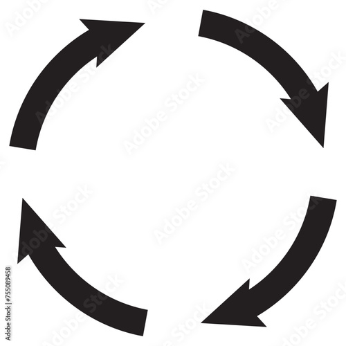 Circle of arrows. Recycle, repeat, refresh icon vector illustration. Circle arrow for infographic icon