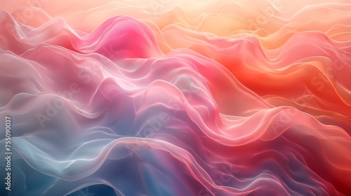 Calming rhythmic abstract in soft pastel colors promotes wellness and relaxation in the workplace. photo
