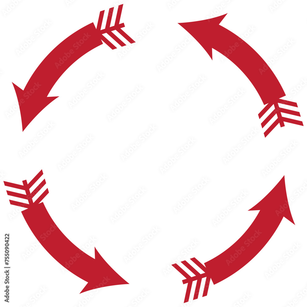 Circle arrow. Circular process, rotate infographic element. Round step ...