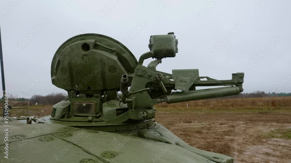 Viewing window of a battle tank. Russian T72 tank Viewing window of a battle tank. Russian T72 tank