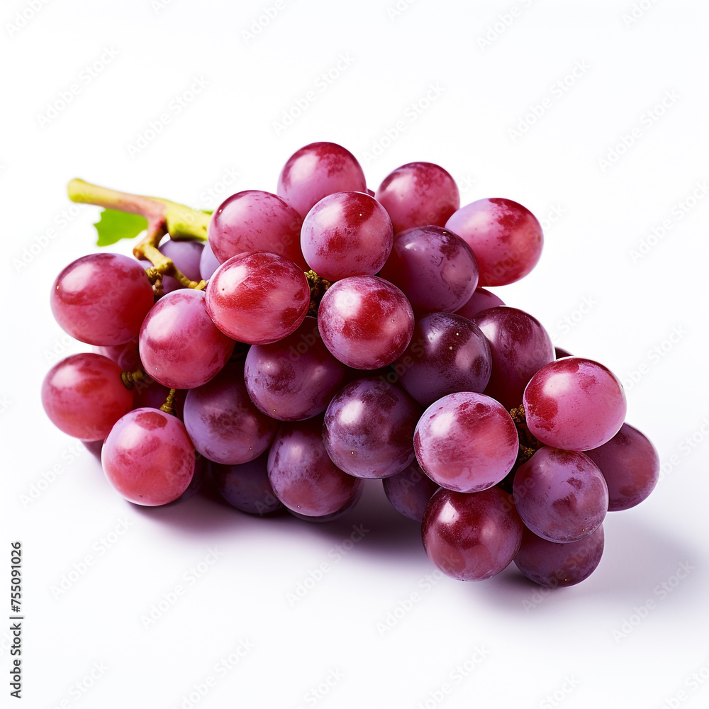 Fototapeta premium grapes, white background, professional photo сreated with Generative Ai