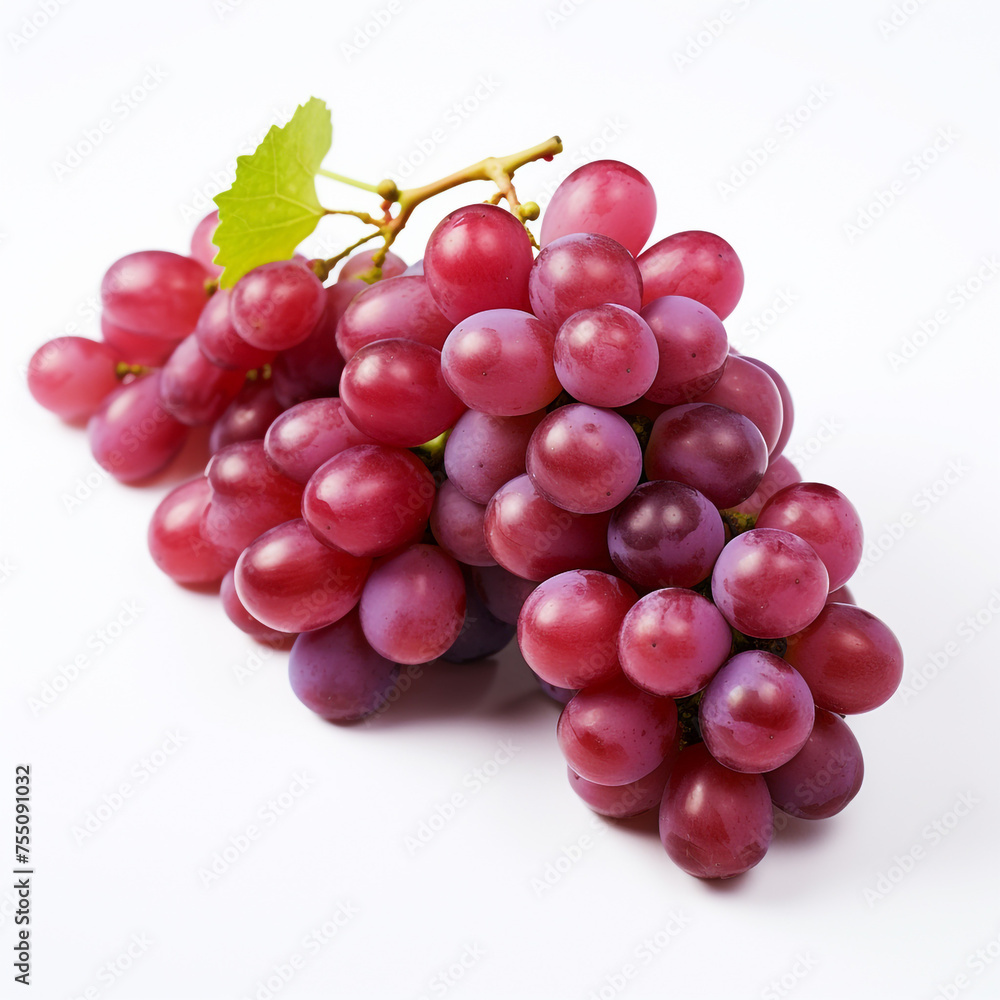 grapes, white background, professional photo сreated with Generative Ai