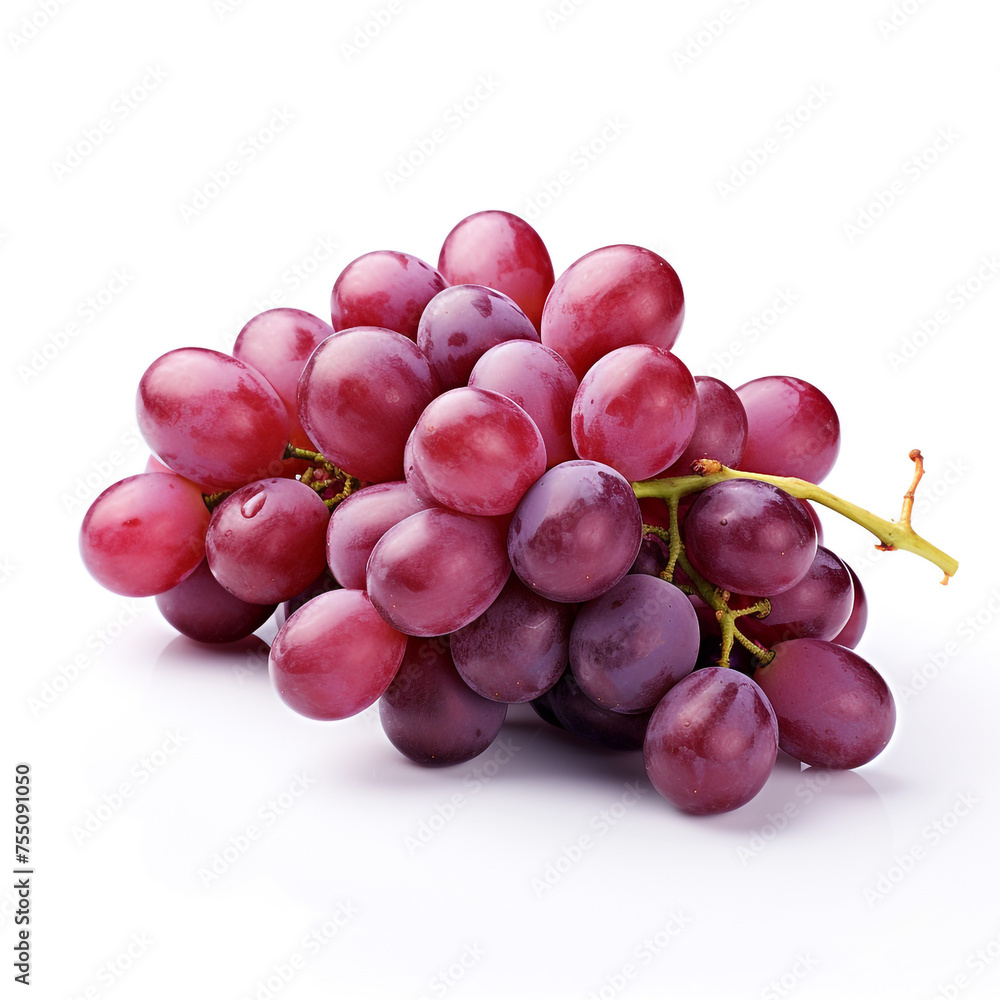 Fototapeta premium grapes, white background, professional photo сreated with Generative Ai