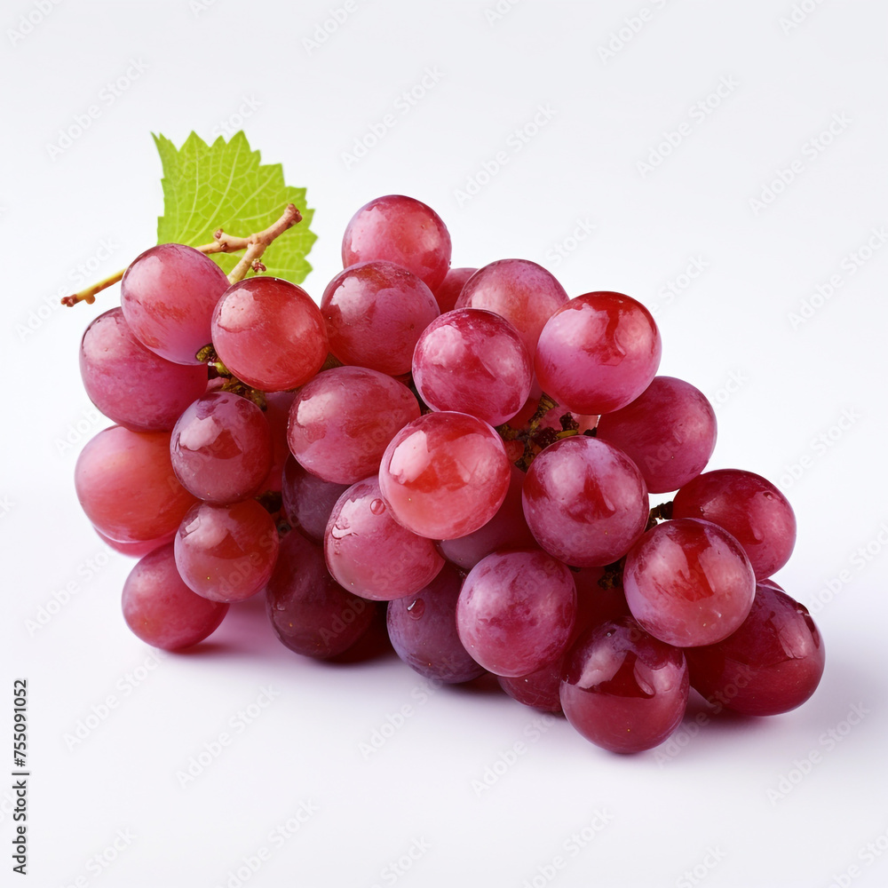 Fototapeta premium grapes, white background, professional photo сreated with Generative Ai