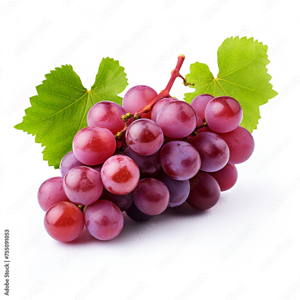 Fototapeta premium grapes, white background, professional photo сreated with Generative Ai