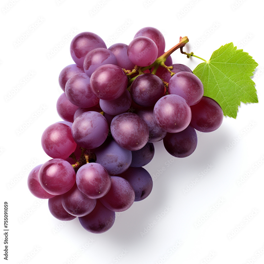 Fototapeta premium grapes, white background, professional photo сreated with Generative Ai