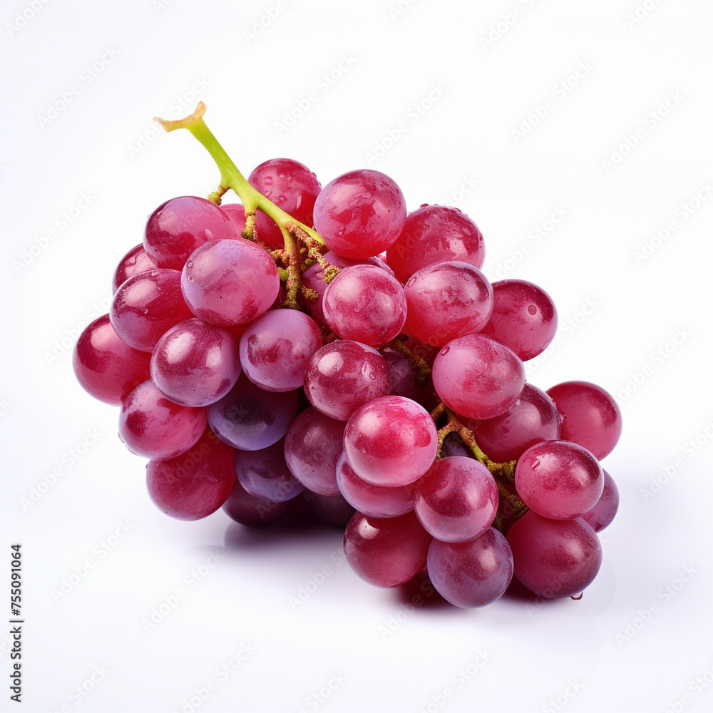 Fototapeta premium grapes, white background, professional photo сreated with Generative Ai