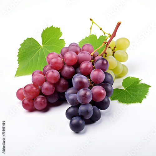 grapes, white background, professional photo сreated with Generative Ai