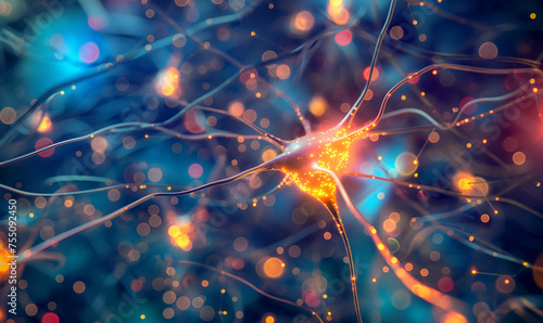 Neural Network Synapse - Digital Brain Concept Art