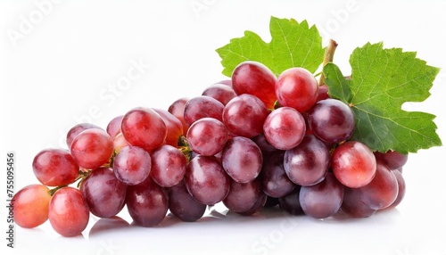 red grapes isolated on white background