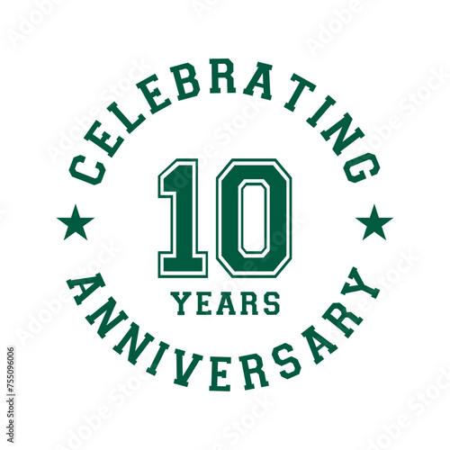 10 years anniversary celebration design template. 10th vector and illustration.