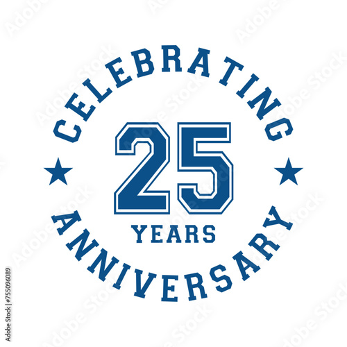 25 years anniversary celebration design template. 25th vector and illustration.
