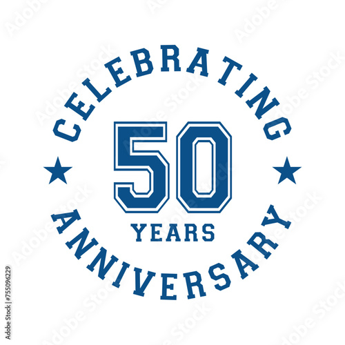 50 years anniversary celebration design template. 50th vector and illustration.