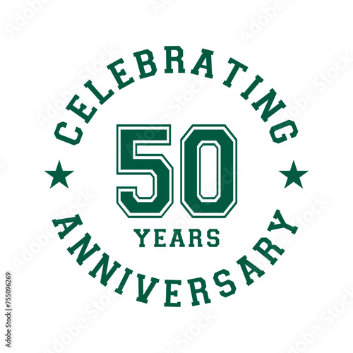 50 years anniversary celebration design template. 50th vector and illustration.