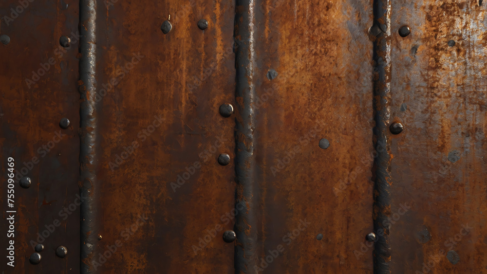Fototapeta premium Investigating Rustic Elegance: Grunge & Detailed Rust Iron, Set in Oxidized Metal