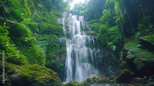 Trekking through a dense forest to discover a hidden waterfall