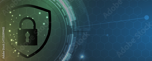 Cyber security and information or network protection. Future cyber technology web services for business and internet project