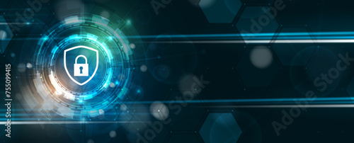 Cyber security and information or network protection. Future cyber technology web services for business and internet project